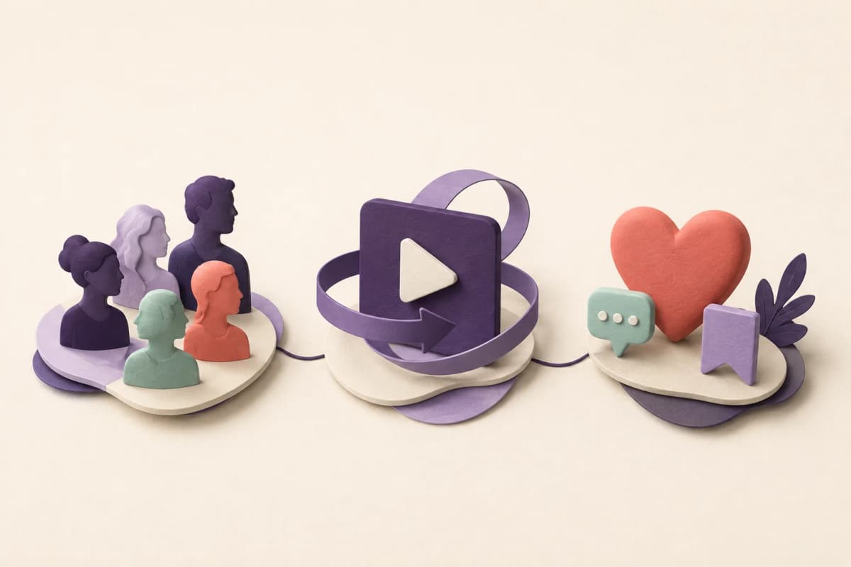 Illustration conceptuelle de plusieurs indicateurs avec des silhouettes, un symbole de lecture et des réactions.